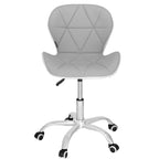 Scaun de birou ergonomic, tapitat cu piele ecologica, 120kg, alb gri