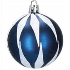 Set globuri si decoratiuni de Craciun, 77 piese, diverse dimensiuni, albastru inchis