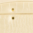 (DL) Cutie depozitare si organizare bijuterii, MDF, piele ecologica si velur, 17,5 x 14 x 12,5cm, crem