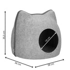 Patut pisici si caini, moale si pufos, antiderapant, perna detasabila, 38x36x36 cm, gri