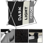 Cos de rufe cu 3 compartimente, cadru aluminiu, 60x40x68cm, 146 litri