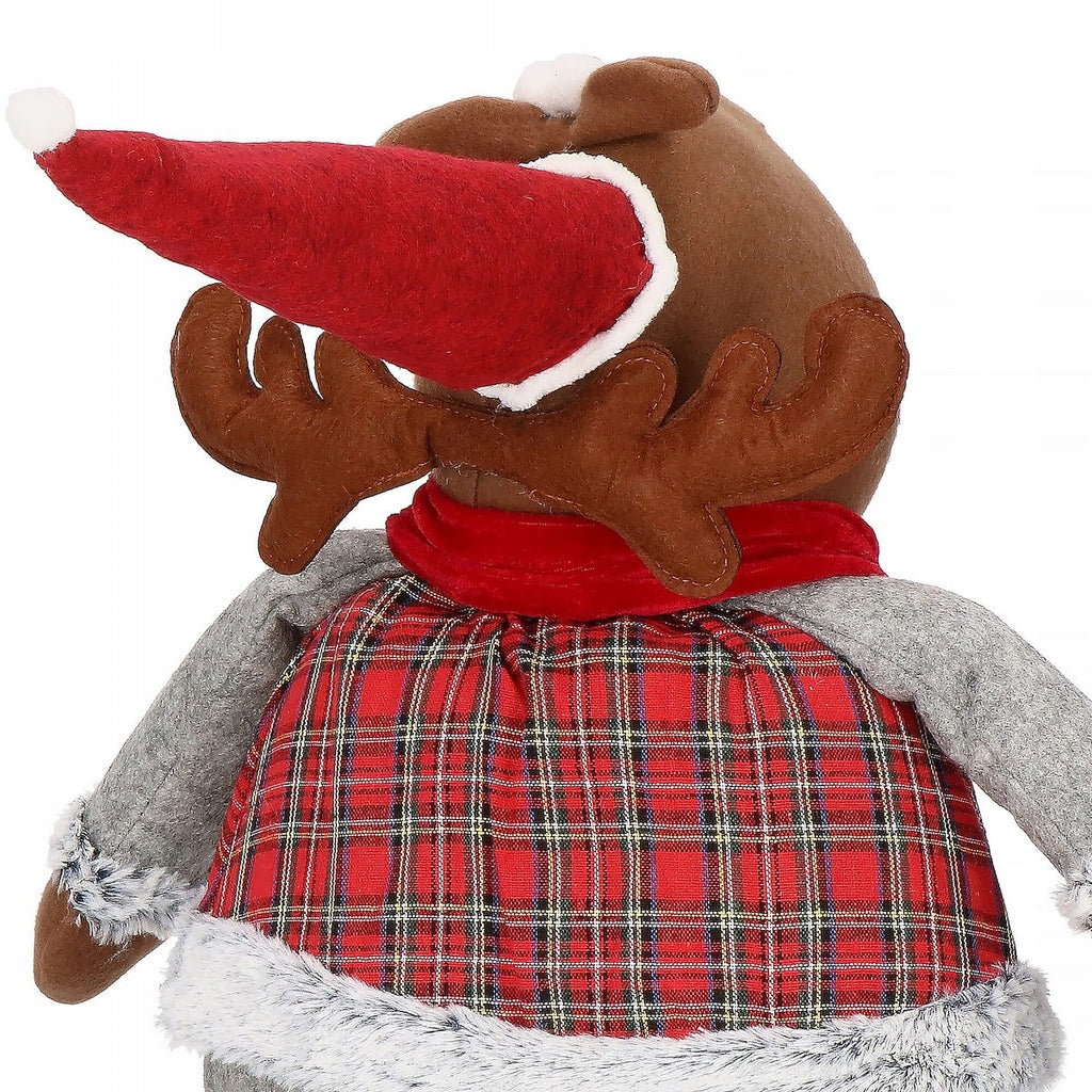 (DL) Figurina Craciun, Ren, picioare telescopice, inaltime extensibila 55-95cm