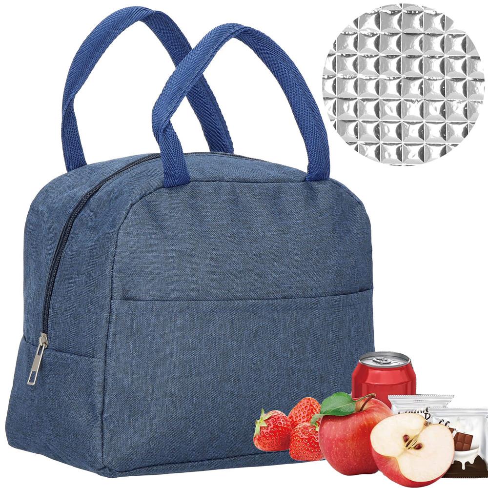 Geanta frigorifica cu izolatie termica pentru mancare, 21x10x23cm, albastru