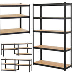 Raft cadru metalic modular pentru depozitare, 5 polite, 180x90x40cm, sarcina 825kg