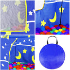 Cort Castel de joaca pentru copii, pliabil, 100x140 cm, albastru