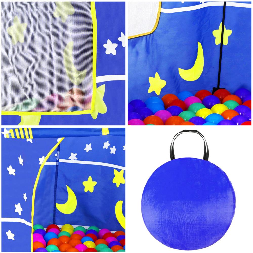 Cort Castel de joaca pentru copii, pliabil, 100x140 cm, albastru