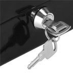 Caseta pentru bani tip cutie de valori, compartimentanta, cu cheie, metal, 15x12x8cm, negru