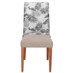 Husa universala pentru scaun, marime universala, poliester si spandex, 38x70cm, gri cu model floral