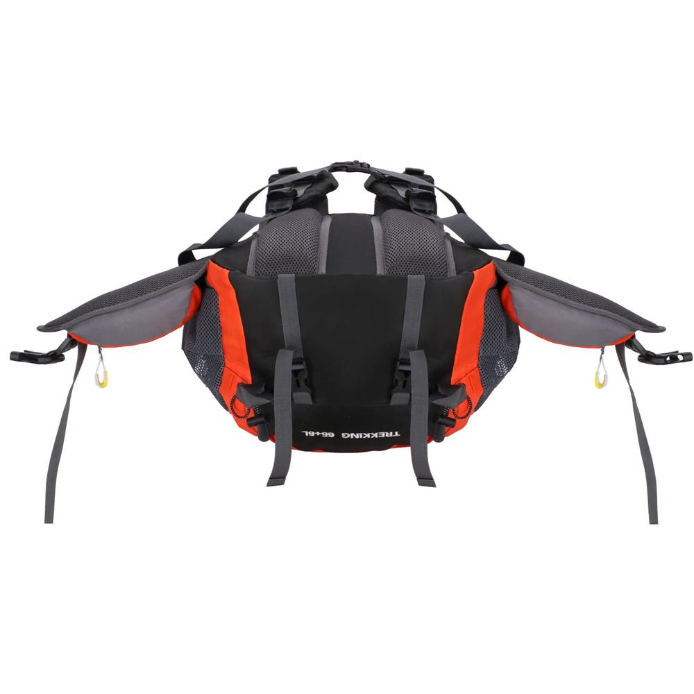 Rucsac tactic militar pentru drumetie, cu husa de ploaie, 70 litri, 25 kg, 68x35x20 cm, gri portocaliu