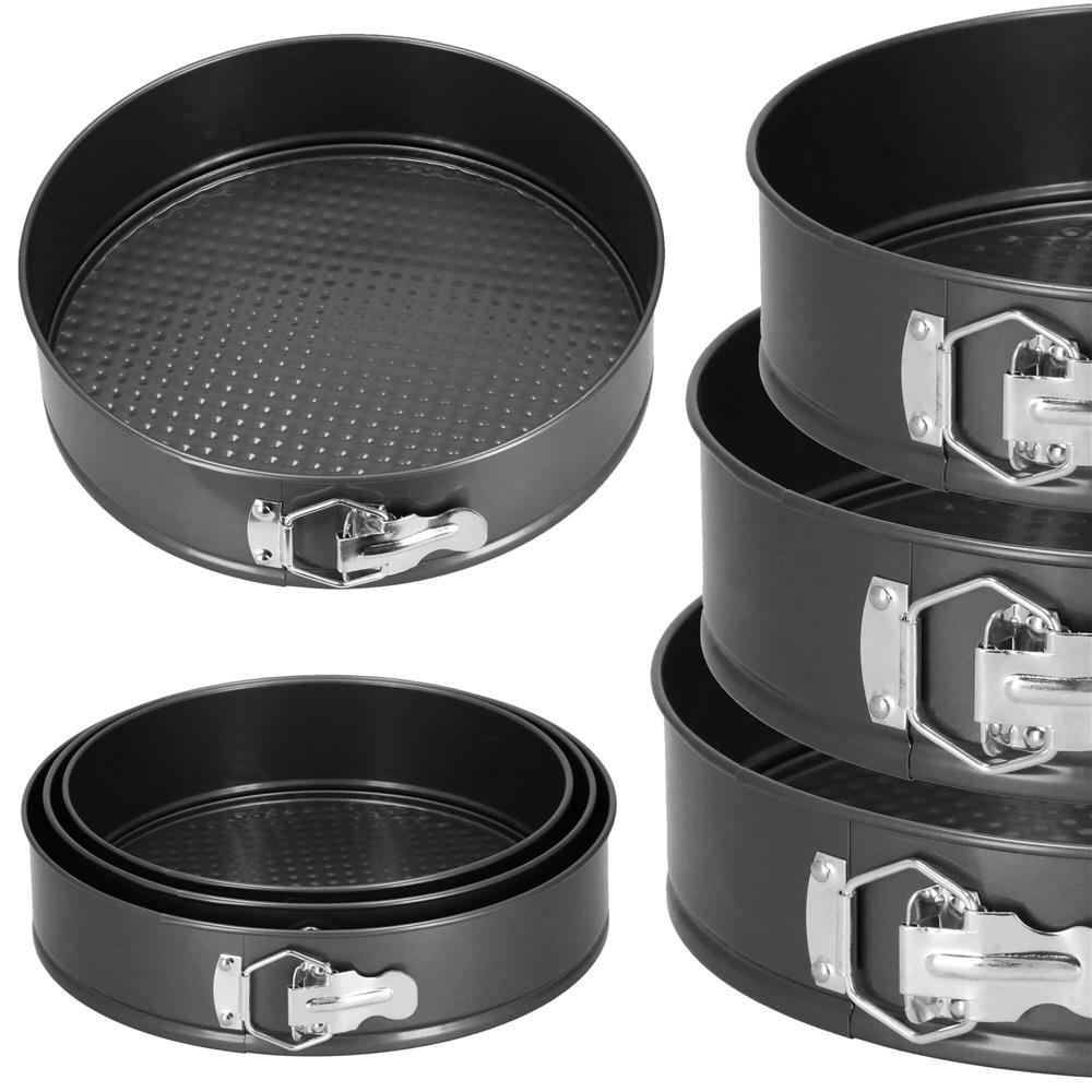 Set 3 forme de copt, 27, 25 si 23 cm, cu fund detasabil, gri