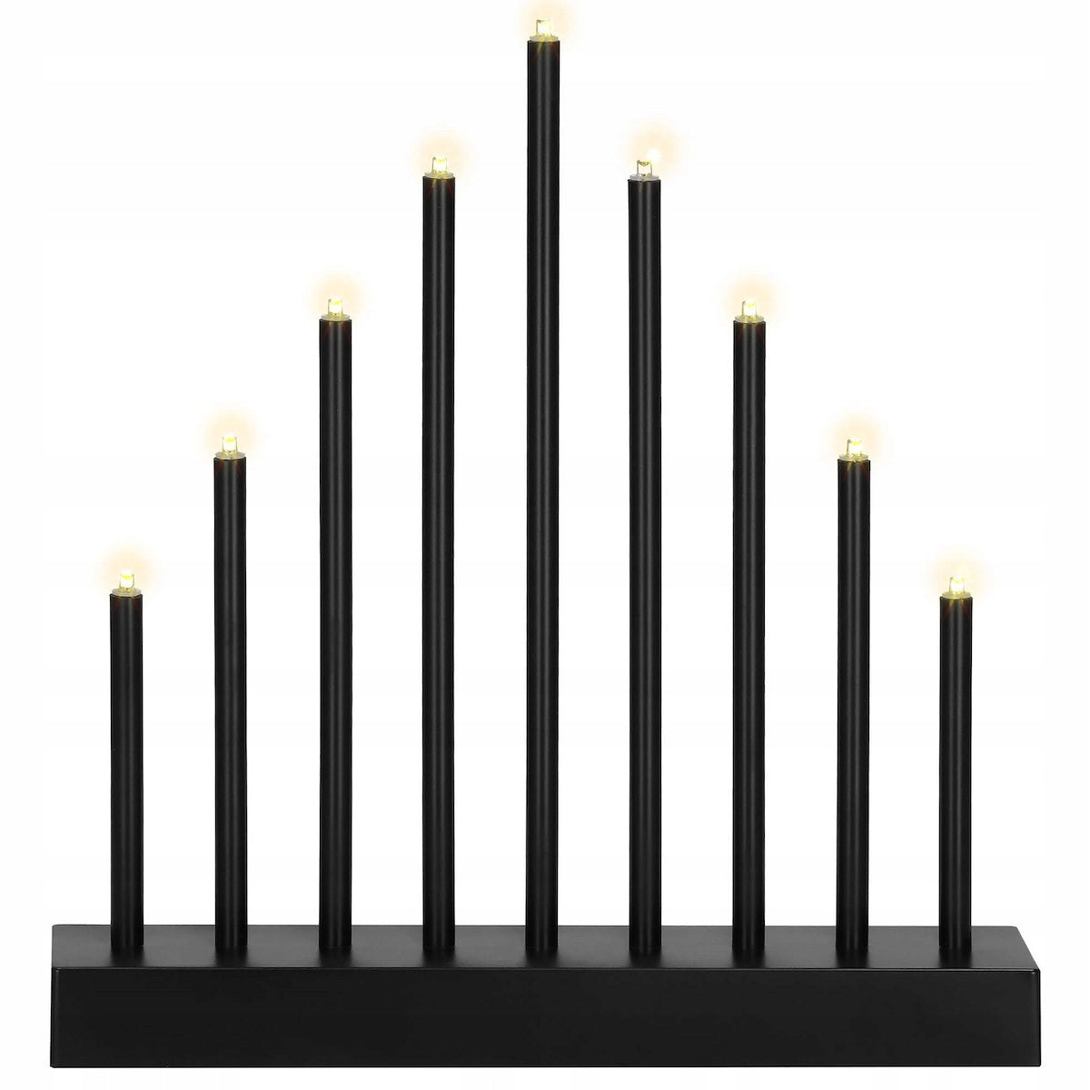 Lumanari decorative de Craciun, 9 becuri tip LED, culoare negru