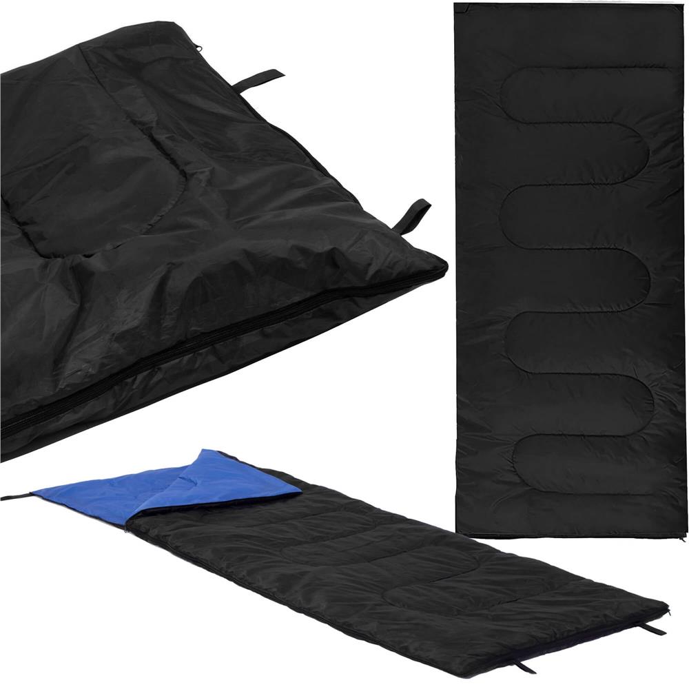 Sac de dormit, cu geanta de transport, 190x73cm, 10-25grade, culoare negru