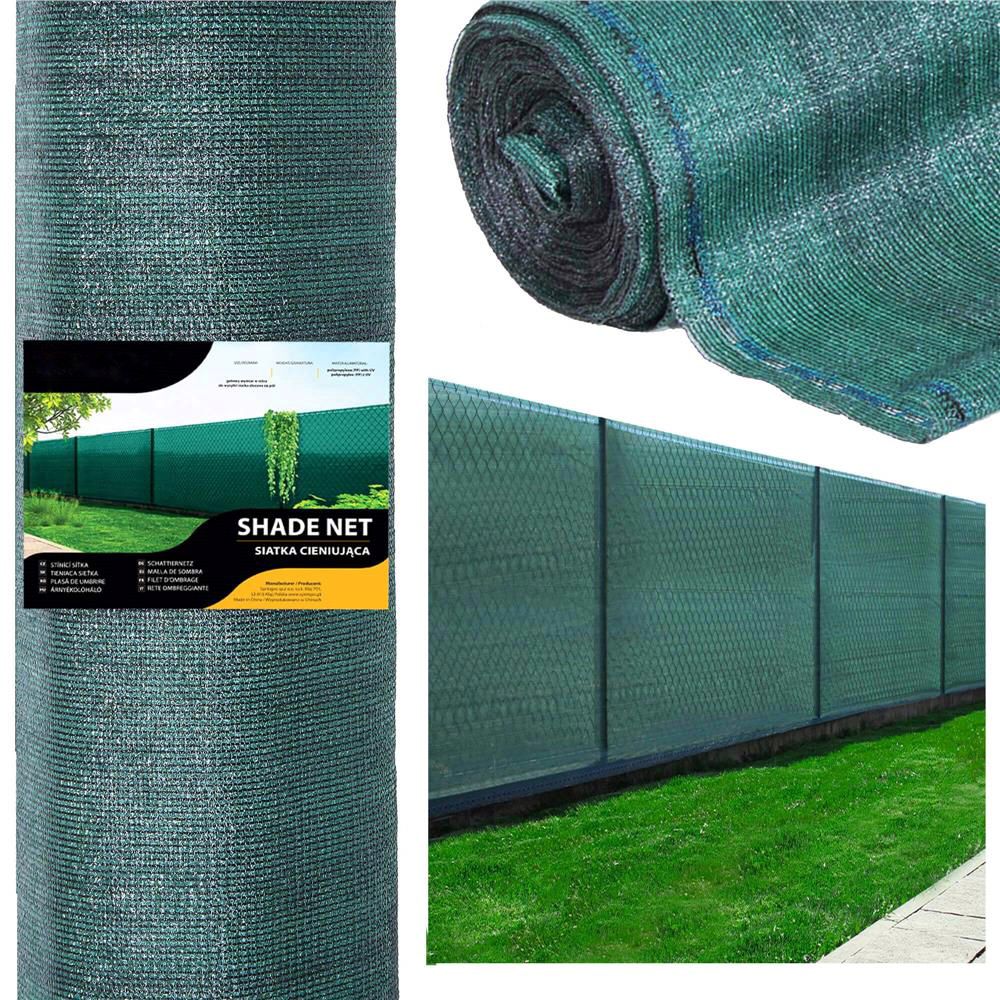 Plasa umbrire si intimitate pentru gard, 1.7m latime, 25m lungime, 140g densitate, verde