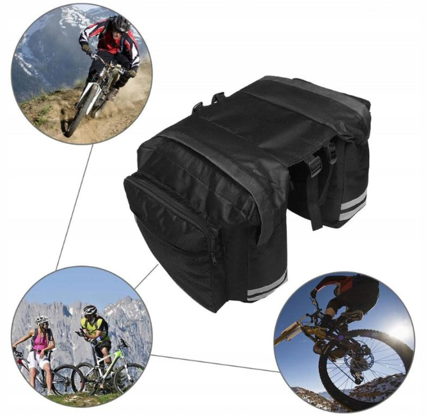 Geanta bicicleta spate 34x12x32 cm, 20L, poliester impermeabil, prindere pe portbagaj, negru