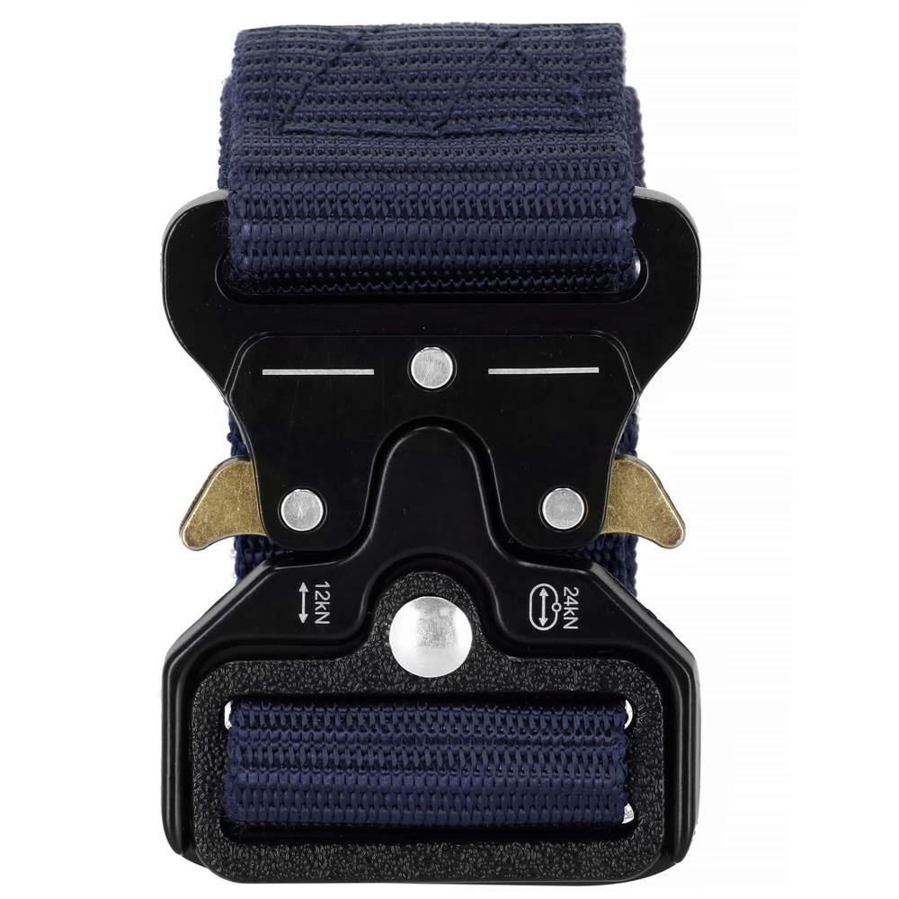 Curea centura Tactical Combat pentru barbati 3.5 x 125 cm, rezistent, albastru inchis