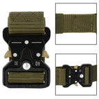Curea centura Tactical Combat pentru barbati 3.5 x 125 cm, rezistent, verde