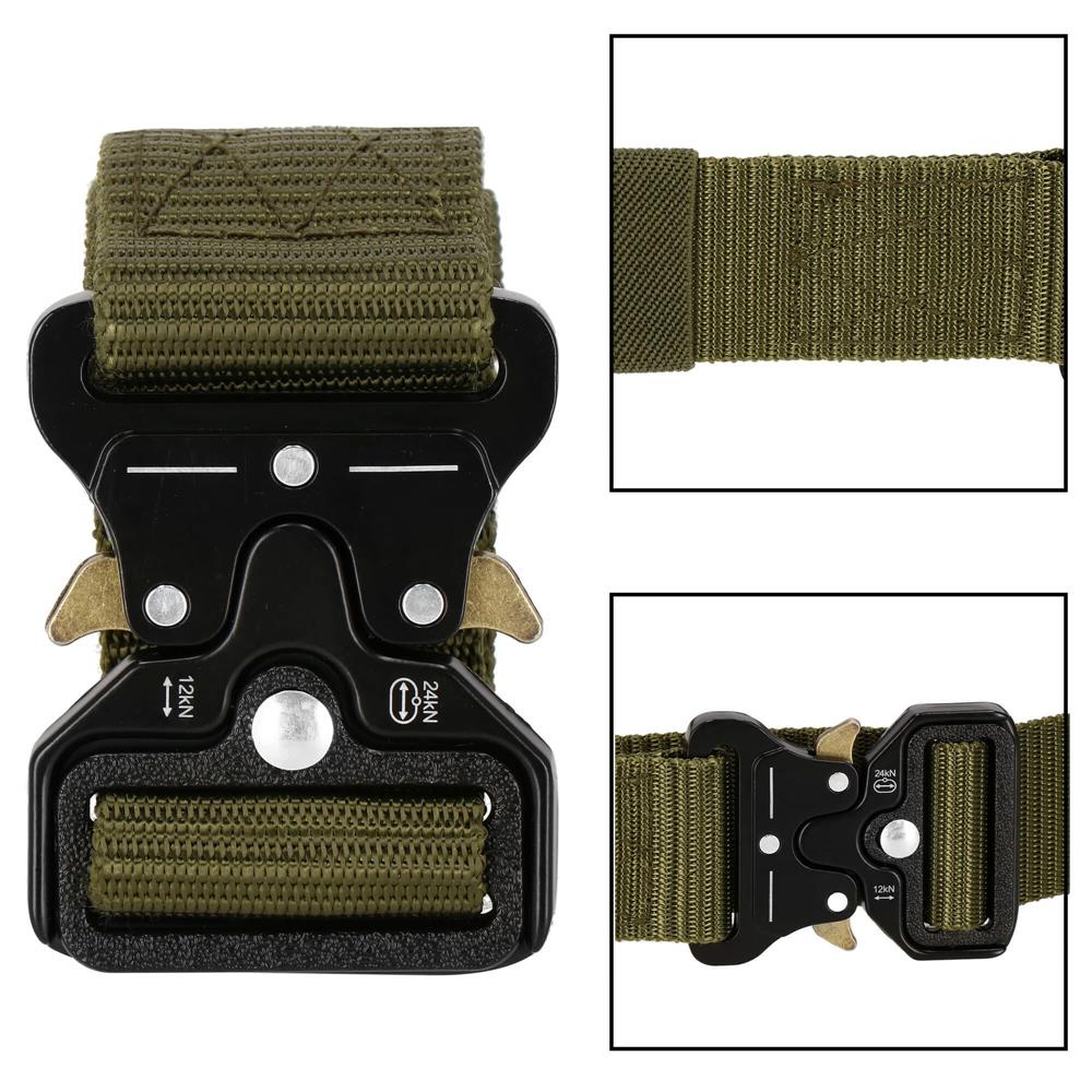 Curea centura Tactical Combat pentru barbati 3.5 x 125 cm, rezistent, verde