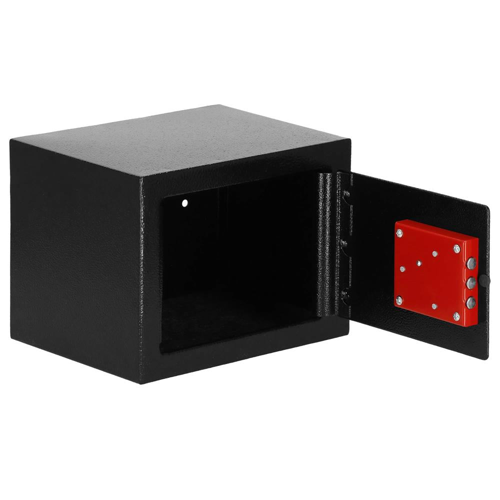 Seif standard cu cheie, 170x230x170 mm, Otel, Negru