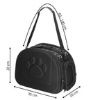 Geanta pentru transport animale mici, pentru caine si pisica, pliabila, curea de umar, 20x35x20 cm, negru