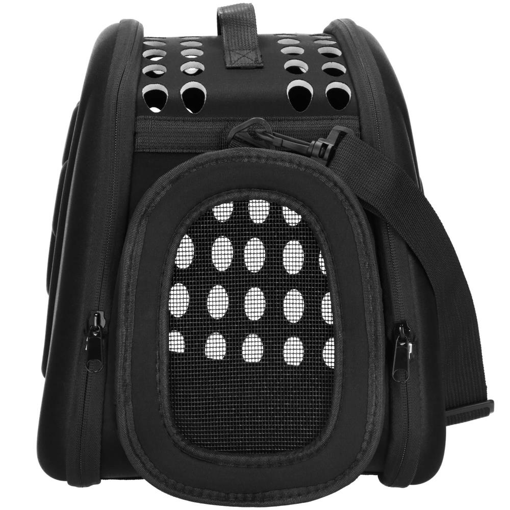 Geanta pentru transport animale mici-medii, pentru caine si pisica, pliabila, curea de umar, 25x45x37 cm, negru