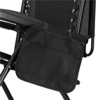 Sezlong pliabil  GC3, Relax Zero Gravity cu parasolar, 175cm, negru