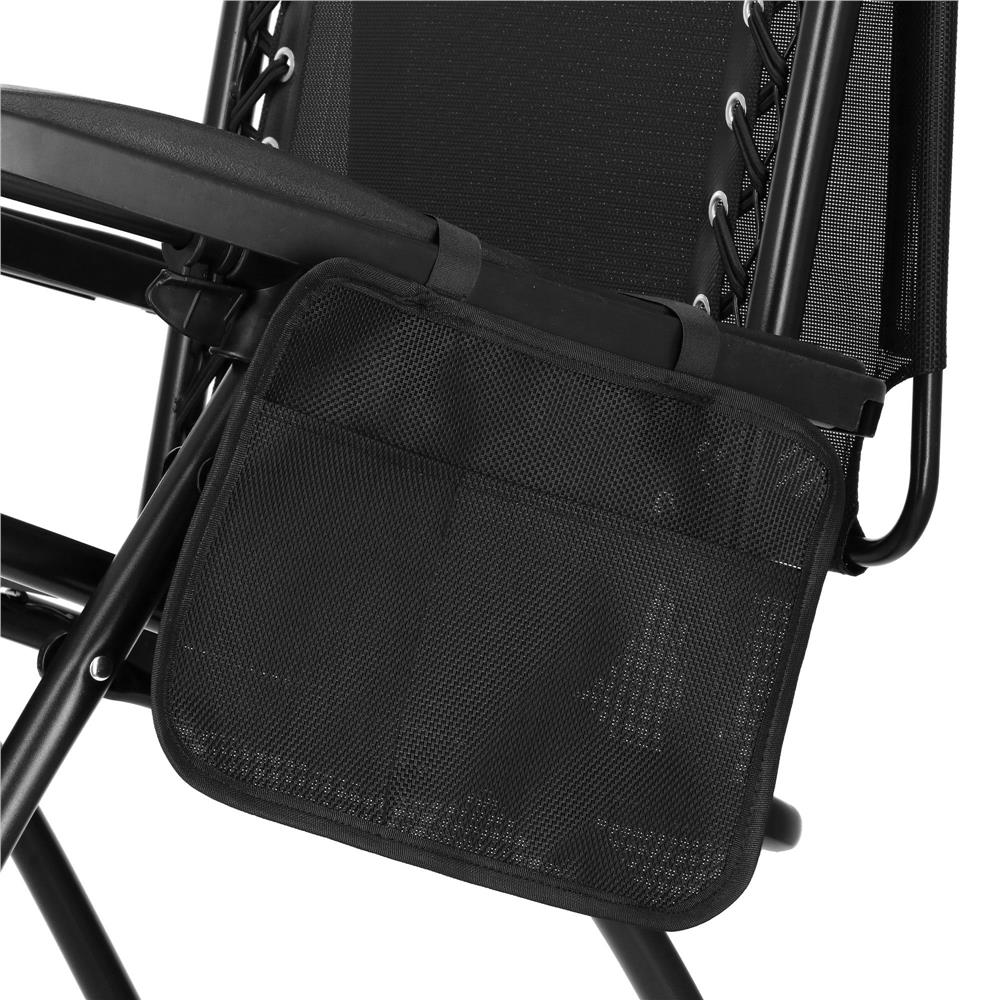 Sezlong pliabil  GC3, Relax Zero Gravity cu parasolar, 175cm, negru