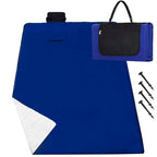 Patura pentru picnic sau plaja, cu folie izolatoare si maner, 150x200cm, albastru cobalt