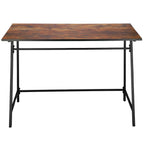 Birou tip masa laterala, cu cadru din otel, 50x100x76 cm, industrial, maro