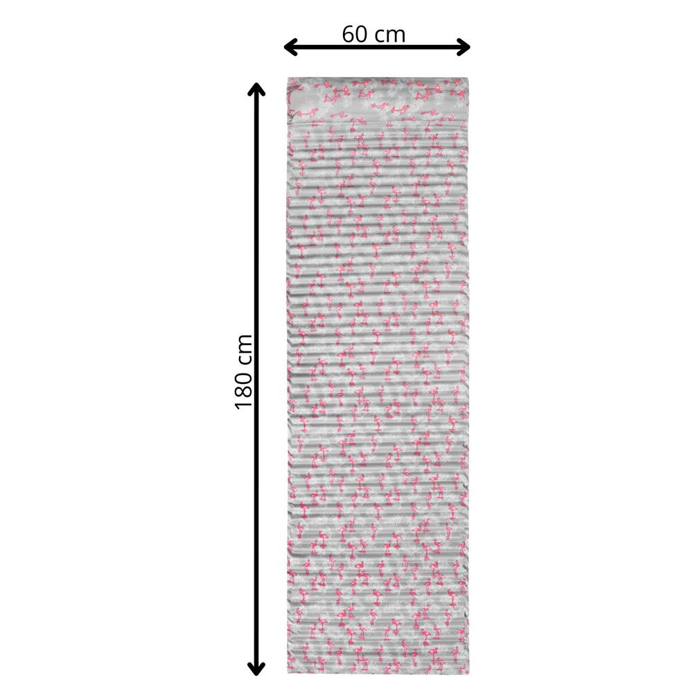 Saltea pentru plaja pliabila, din spuma, ultra-usoara, cu perna si maner de transport, 60x180cm, gri flamingo roz