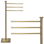 Suport cuier pentru prosoape cu 3 brate, inaltime 86cm, auriu lucios