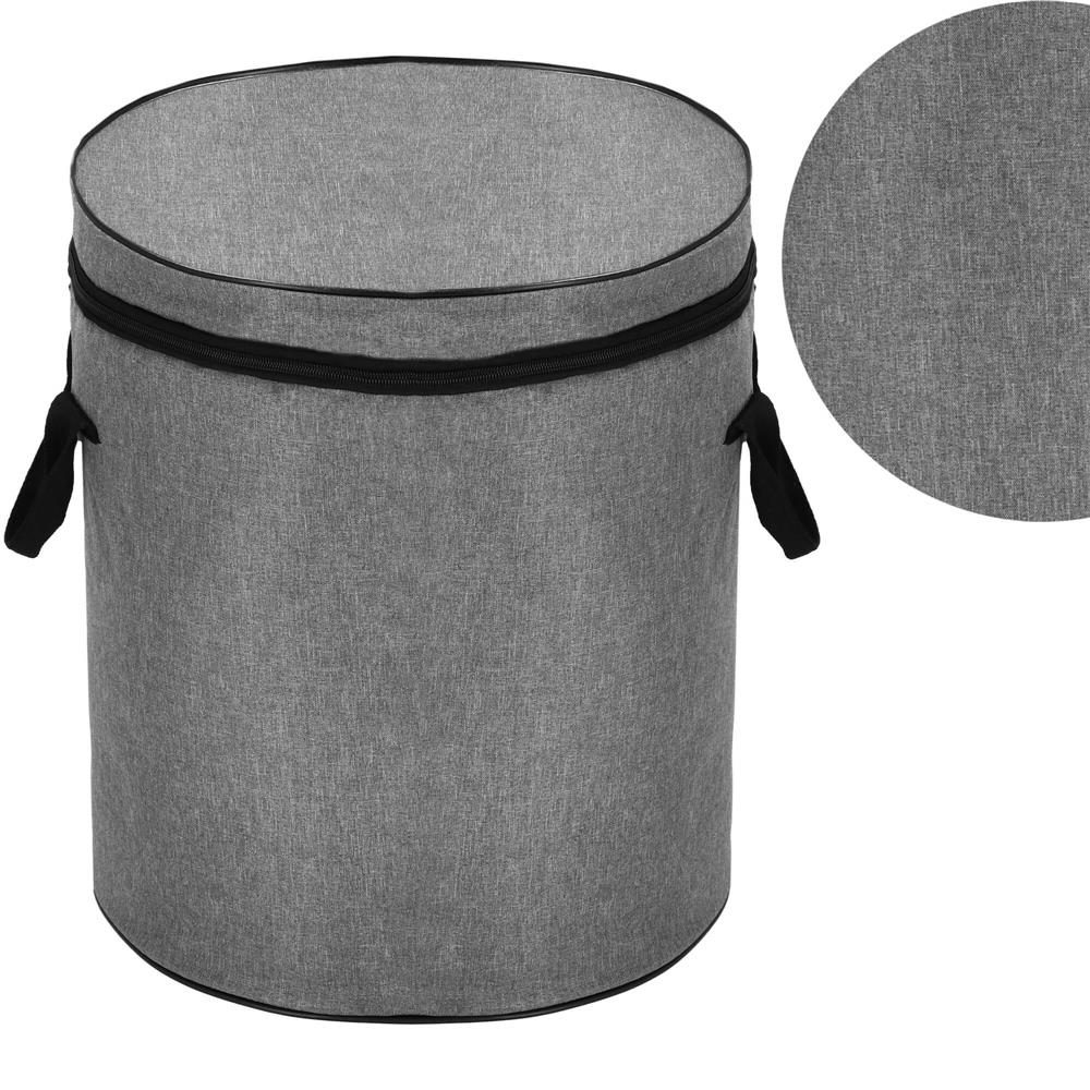 Cos depozitare haine sau jucarii, 40x33cm, bumbac si in, 43 l, gri