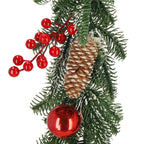 Ghirlanda artificiala decorativa de Craciun, aspect inzapezit, 150 cm, ace 3D, verde