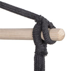 Hamac tip leagan suspendat pentru casa sau gradina, gri inchis cu perne, 130x100cm, 150kg