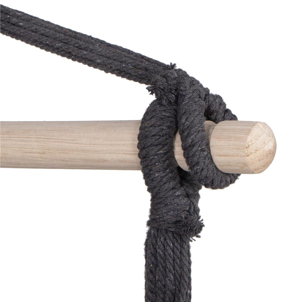 Hamac tip leagan suspendat pentru casa sau gradina, gri inchis cu perne, 130x100cm, 150kg