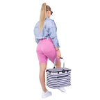 Geanta pentru picnic sau plaja, termoizolanta, 28 litri, alb albastru