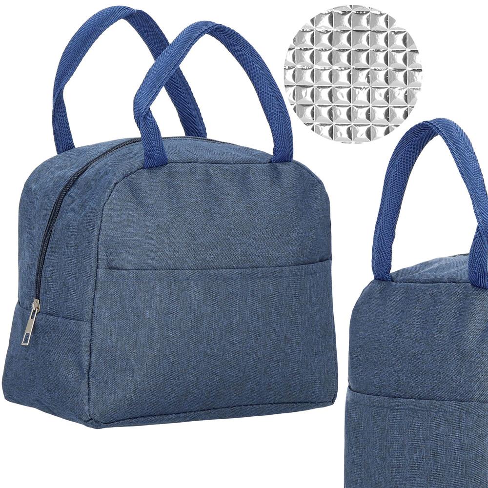 Geanta frigorifica cu izolatie termica pentru mancare, 21x10x23cm, albastru