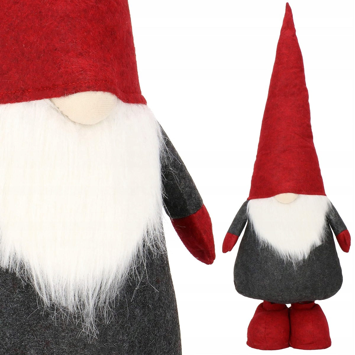 (DL) Figurina Craciun, Spiridus, picioare telescopice, inaltime extensibila 60-90cm