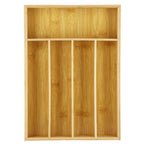 Organizator tacamuri si ustensile bucatarie, bambus, 25x35x5cm