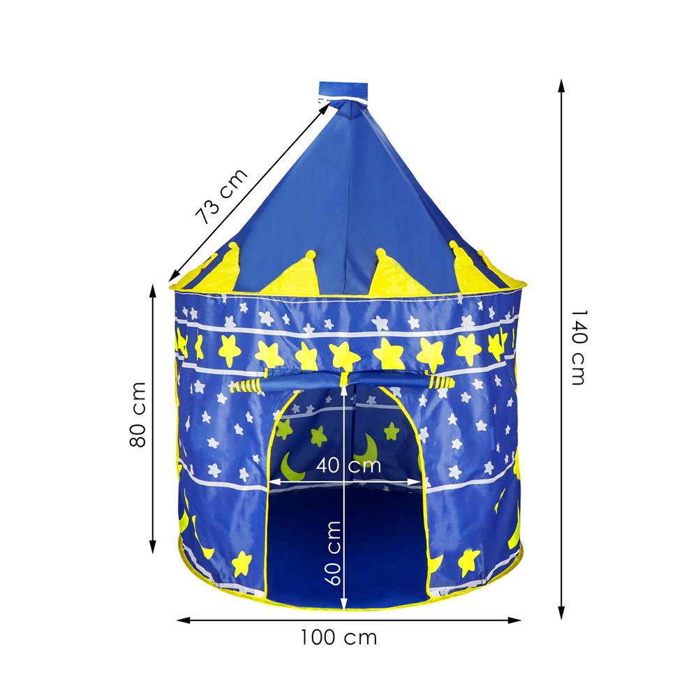 Cort Castel de joaca pentru copii, pliabil, 100x140 cm, albastru