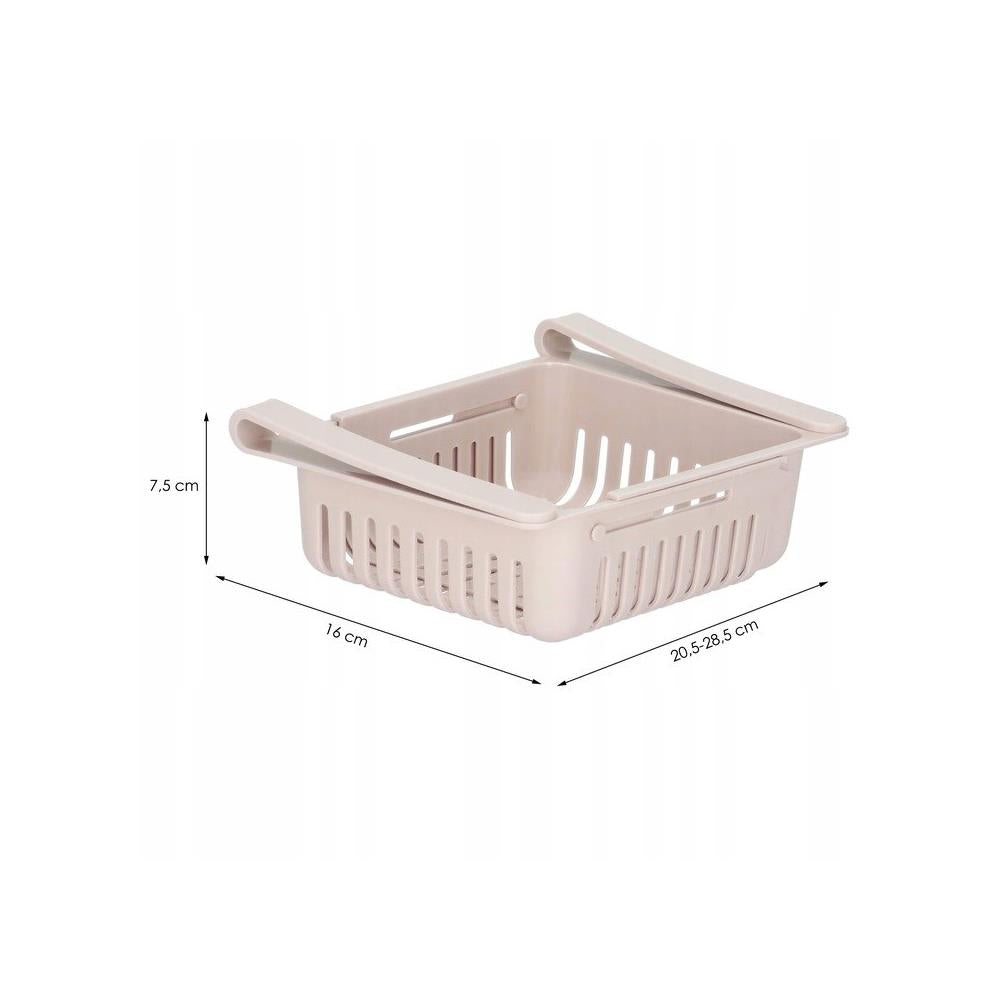 Organizator frigider, model cos extensibil, 16x28.5cm, crem