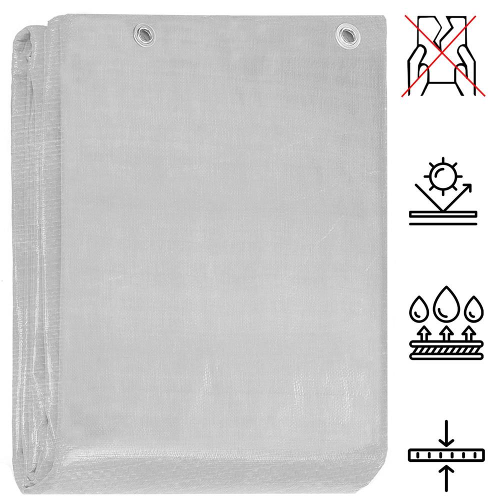 Prelata din polietilena impermeabila laminata, 270g/m2, 5x8m, gri