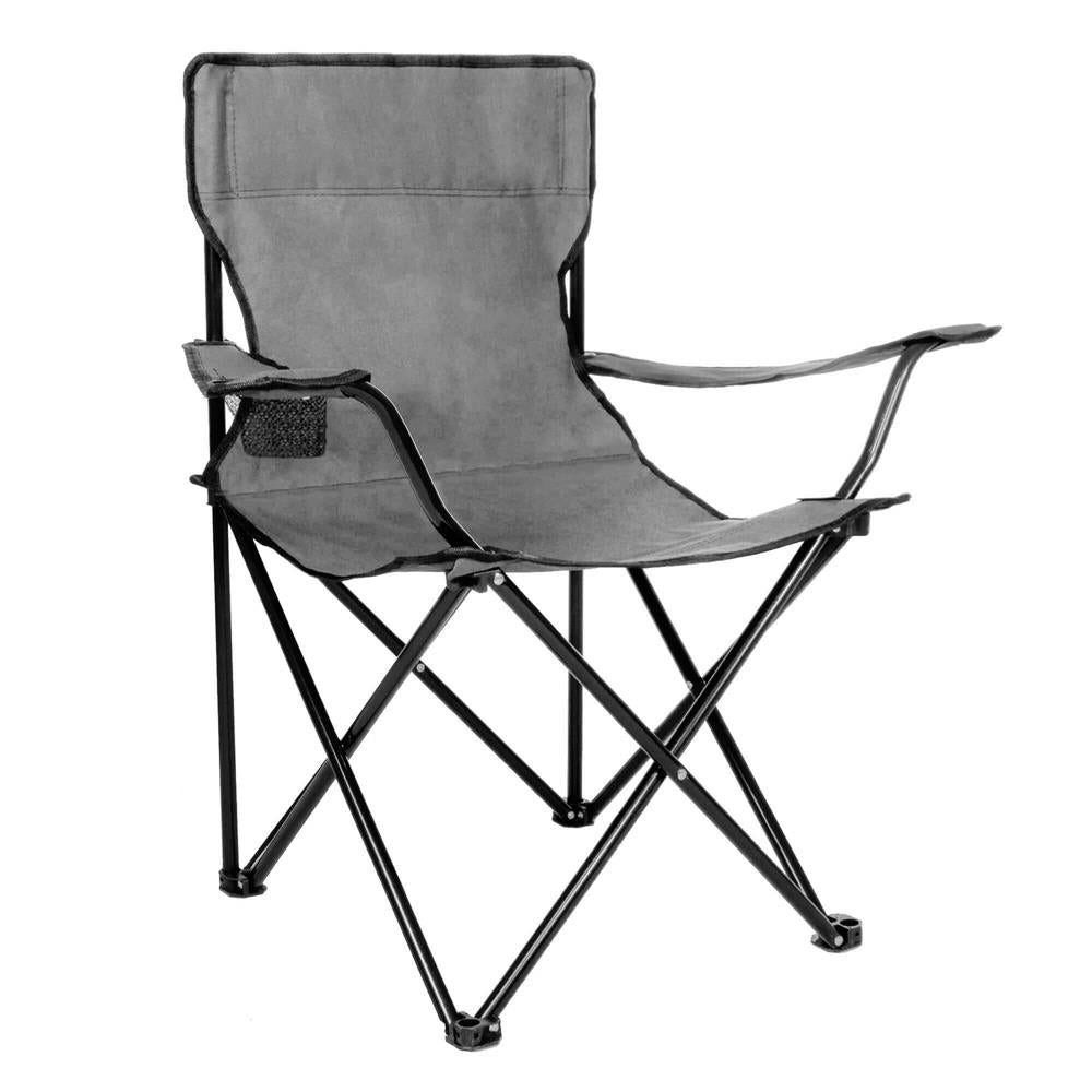 Scaun pliabil camping sau pescuit , cu suport pahar, gri
