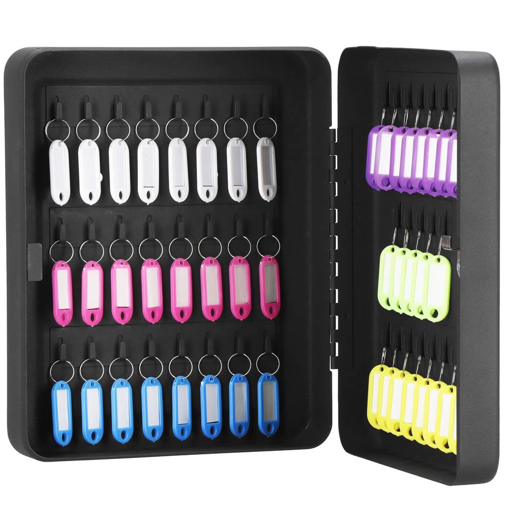 Cutie metalica din otel pentru 48 chei, echipata, 30x24x7.5cm, neagra