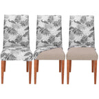 Husa universala pentru scaun, marime universala, poliester si spandex, 38x70cm, gri cu model floral