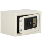 Seif electronic standard cu cifru si cheie, 200x300x200 mm, Otel, Bej