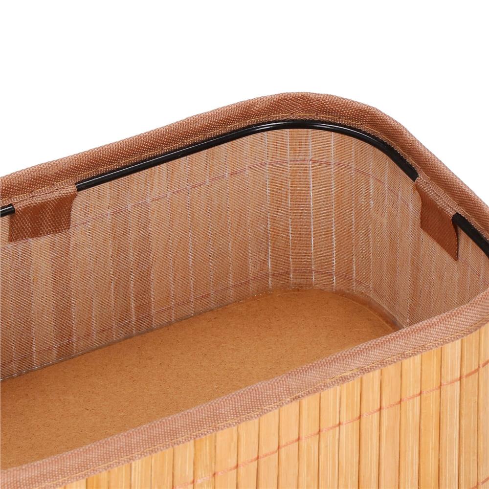 Set 3 cutii organizatoare din bambus, diverse dimensiuni, maro