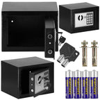 Seif electronic standard cu cifru si cheie, 170x230x170 mm, Otel, Negru