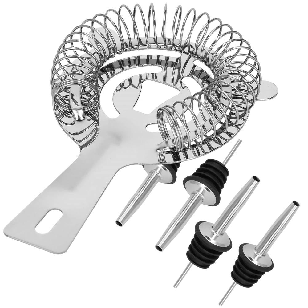 Set Cocktail Shaker Kit pentru barmani 750ml, KI11, suport bambus, 14 piese