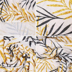 Set 4 huse pentru scaun, marime universala, poliester si spandex, 38x70cm, alb, gri si galben