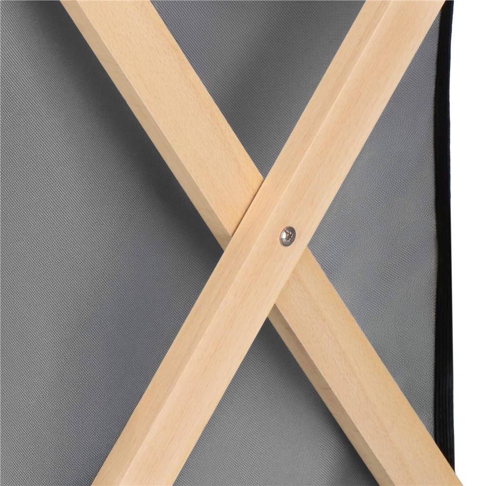 Cos de rufe cu 3 compartimente, cadru din lemn, 67x43x55 cm, 105 litri